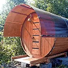 Двухсекционная баня-бочка «Лада» 4 метра: описание комплектаций, цены, фото