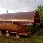 Трехсекционная баня-бочка «Пересвет» 5,5 метров: описание комплектаций, цены, фото